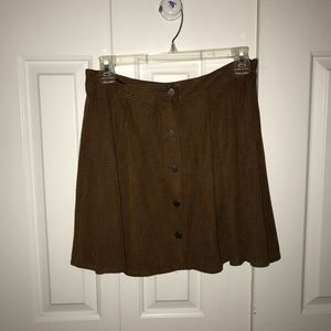 Zara faux suede perforated brown mini skirt
